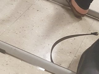 Girl Flashes Soles Down Class