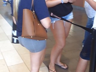 Two Precise Immature Asses There Jeans Shorts Together With Spandex Shorts